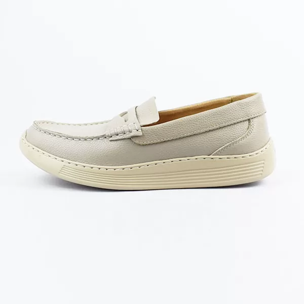Moccasin pour homme confort R110 Beige cuir  sandale médicale femme confortable Maroc